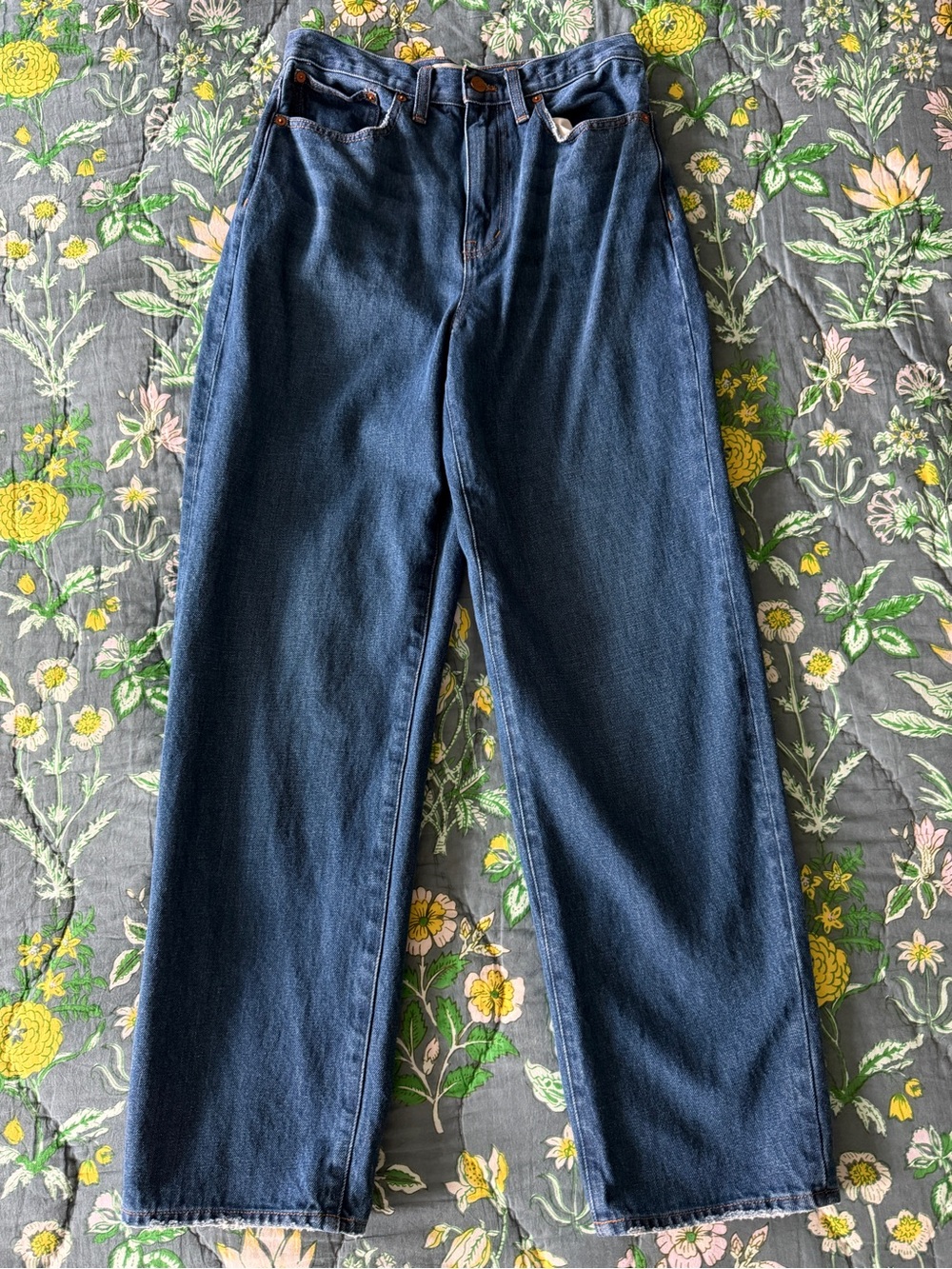 Madewell Baggy Straight Jeans in Dark Worn Indigo Wash | Size 27